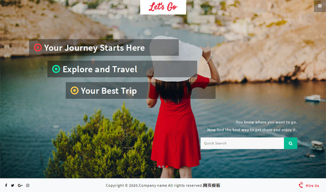 旅行线路推荐企业网站模板