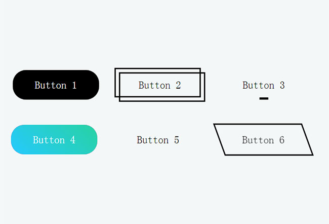 CSS3按钮鼠标悬停动画特效6种效果